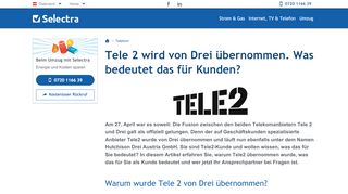 
                            5. Tele 2 wird von Drei übernommen. Was bedeutet das für Kunden?