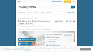 
                            6. Tele Columbus Berlin-Brandenburg GmbH & Co. KG - FirmenWissen