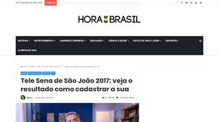 
                            12. Tele Sena de São João 2017: veja o resultado como cadastrar a sua ...