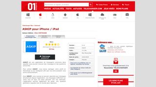 
                            7. Télécharger ASKIP pour iPhone / iPad - 01net.com - Telecharger.com