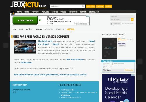 
                            6. Télécharger gratuitement Need for speed : World - JeuxActu