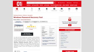 
                            1. Télécharger Windows Password Recovery Tool - 01net.com ...