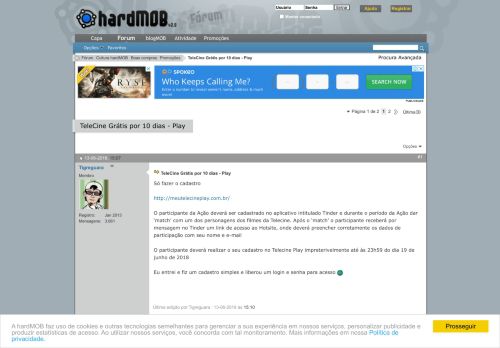 
                            3. TeleCine Grátis por 10 dias - Play - hardMOB