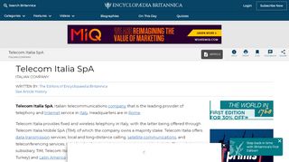 
                            13. Telecom Italia SpA | Italian company | Britannica.com