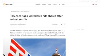 
                            3. Telecom Italia writedown hits shares after robust results | Reuters