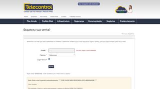 
                            12. Telecontrol - Recuperar senha de acesso - Sistema Telecontrol