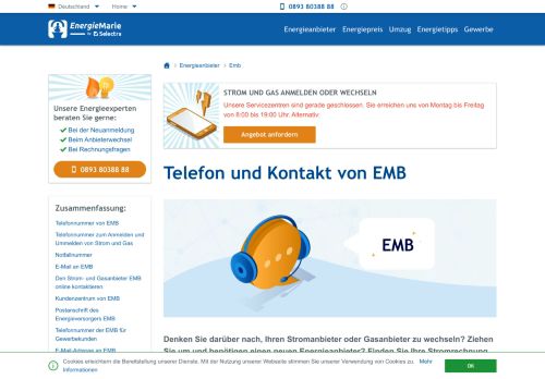 
                            10. Telefon und Kontakt von EMB - Energiemarie