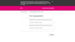 
                            8. Telefonkarte Comfort - Kontoverwaltung