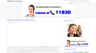 
                            13. Teléfono ONO/: Atención al Cliente 24 horas