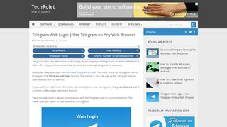 
                            6. Telegram Web Login | Use Telegram on Any Web Browser - TechRolet