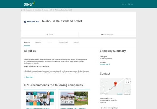 
                            13. Telehouse Deutschland GmbH als Arbeitgeber | XING Unternehmen