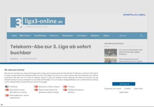 
                            9. Telekom-Abo zur 3. Liga ab sofort buchbar | liga3-online.de
