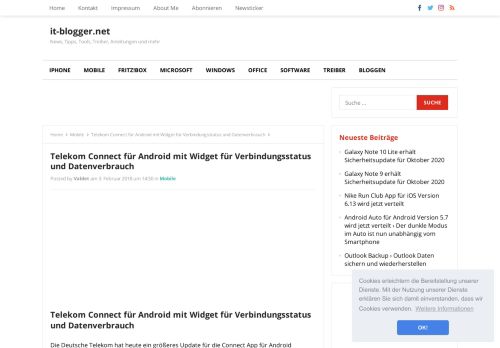 
                            13. Telekom Connect für Android mit Widget für Verbindungsstatus und ...