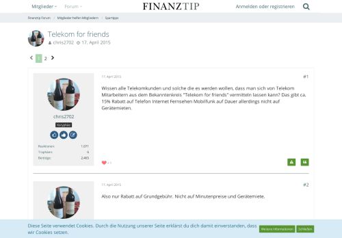 
                            10. Telekom for friends - Spartipps - Finanztip Community