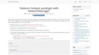 
                            11. Telekom Hotspot autologin with NetworkManager · Artem Sidorenko