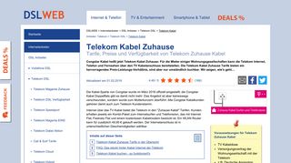 
                            7. Telekom Kabel - die Zuhause Kabel Tarife im Überblick - DSLWeb