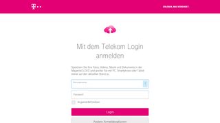 
                            12. Telekom Login - MagentaCLOUD