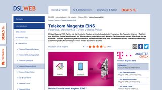 
                            4. Telekom Magenta EINS - Pakete mit Internet, Telefon ... - DSLWeb