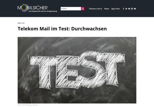 
                            13. Telekom Mail im Test: Durchwachsen - mobilsicher.de