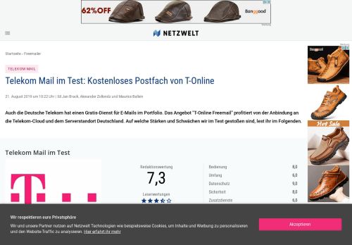 
                            10. Telekom Mail im Test: Kostenloses Postfach von T-Online - NETZWELT