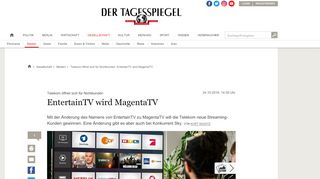 
                            6. Telekom öffnet sich für Nichtkunden: EntertainTV wird MagentaTV ...