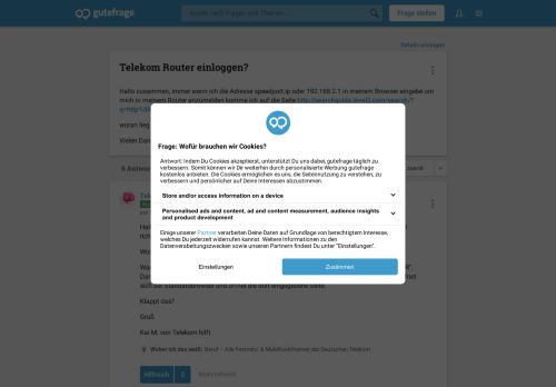 
                            9. Telekom Router einloggen? (Internet, Speedport) - Gutefrage
