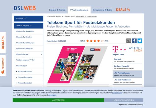 
                            11. Telekom Sport für Festnetzkunden - Preise, Buchung und ... - DSLWeb