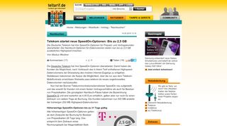 
                            8. Telekom startet neue SpeedOn-Optionen: Bis zu 2,5 GB - teltarif.de ...