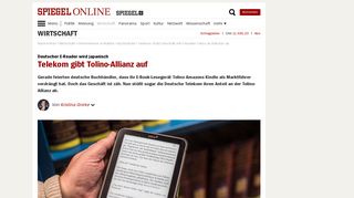 
                            12. Telekom stößt Geschäft mit E-Reader Tolino an ... - Spiegel Online