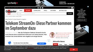 
                            13. Telekom StreamOn: Video-/Musik-Streaming, Gaming gratis ...