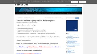 
                            11. Telekom / T-Online-Zugangsdaten in Router eingeben - Spar-DSL.de