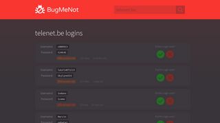 
                            1. telenet.be passwords - BugMeNot
