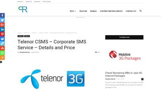 
                            10. Telenor CSMS – Corporate SMS Service – Details and Price