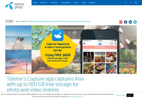 
                            7. Telenor's Capture app captures Asia with up to 100 GB free storage for ...