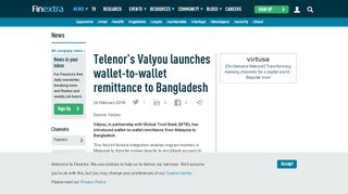 
                            12. Telenor's Valyou launches wallet-to-wallet remittance to Bangladesh