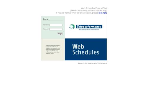 
                            2. Teleperformance Hispanic | Web Schedules Extranet Tool