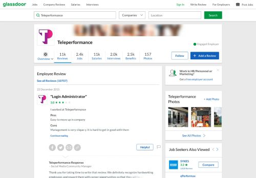 
                            2. Teleperformance - Login Administrator | Glassdoor.co.in