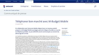 
                            6. Téléphoner bon marché avec M-Budget Mobile | Swisscom