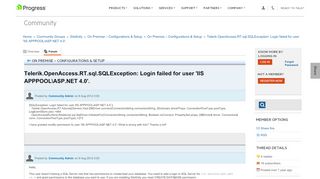 
                            12. Telerik.OpenAccess.RT.sql.SQLException: Login failed for user 'IIS ...