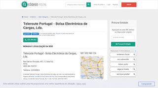
                            11. Teleroute Portugal - Bolsa Electrónica de Cargas, Lda. no Porto (NIF ...