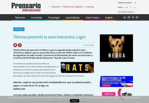 
                            8. Televisa presentó la serie interactiva Login - Contenido | Prensario ...