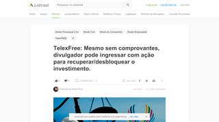 
                            7. TelexFree: Mesmo sem comprovantes, divulgador pode ingressar com ...