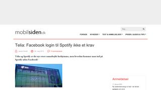 
                            12. Telia: Facebook login til Spotify ikke et krav | Mobilsiden.dk