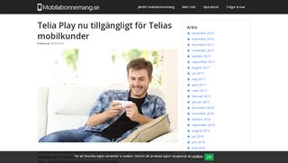 
                            8. Telia Play nu tillgängligt för Telias mobilkunder - Mobilabonnemang.se