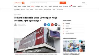 
                            8. Telkom Indonesia Buka Lowongan Kerja Terbaru, Apa Syaratnya ...