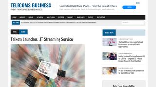 
                            12. Telkom Launches LIT Streaming Service - Telecoms Business