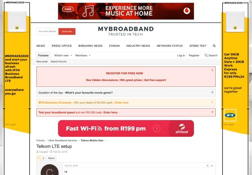 
                            10. Telkom LTE setup | MyBroadband