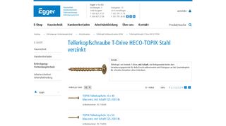 
                            8. Tellerkopfschraube T-Drive HECO-TOPIX - Stahl verzinkt - Egger + Co ...