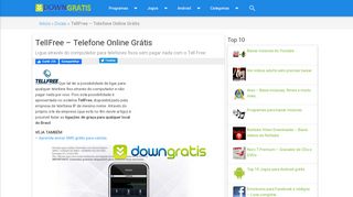 
                            4. TellFree - Telefone online grátis - Clique e ligue já! - DownGratis