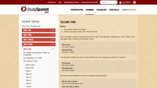 
                            5. Telling Time - StudySpanish.com